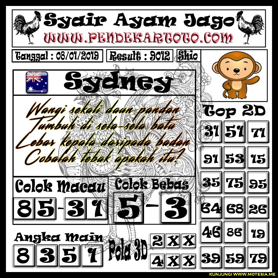 Syair SD Selasa 8 Januari 2019 GOsyair SEDIA KODE SYAIR