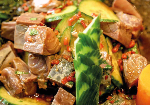 Cebiche de caballa al estilo nikkei
