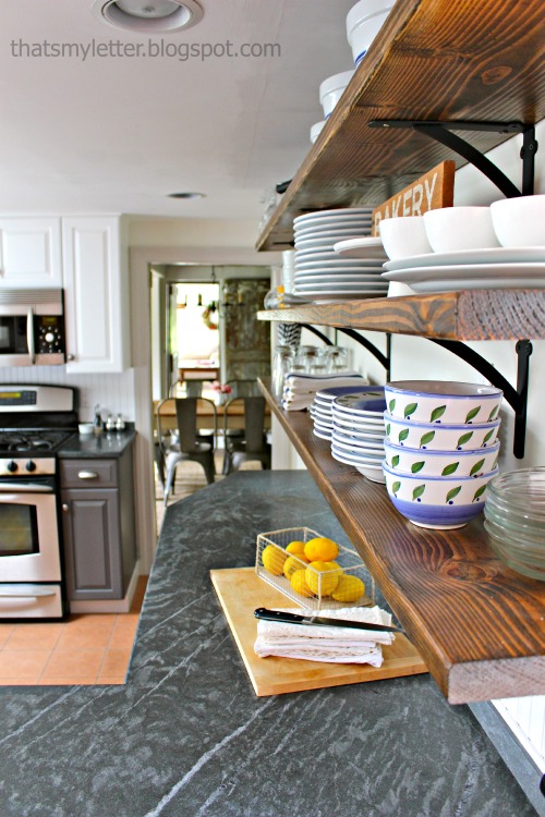 That's My Letter DIY Open Wood Shelving