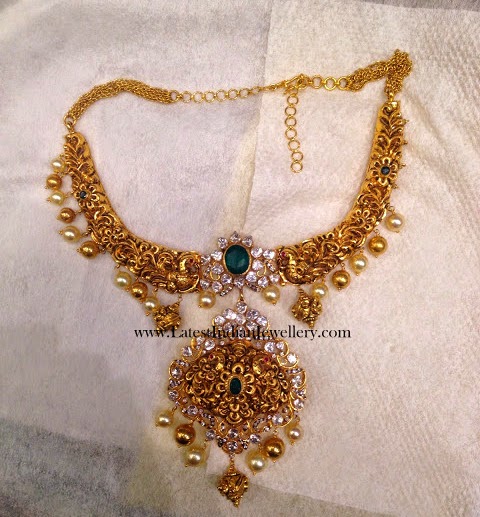 Pachi Work Hand Crafted Gold Necklace