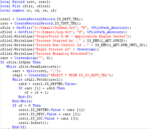 PeopleSoft: Inbound Peoplecode for Parent & child tables
