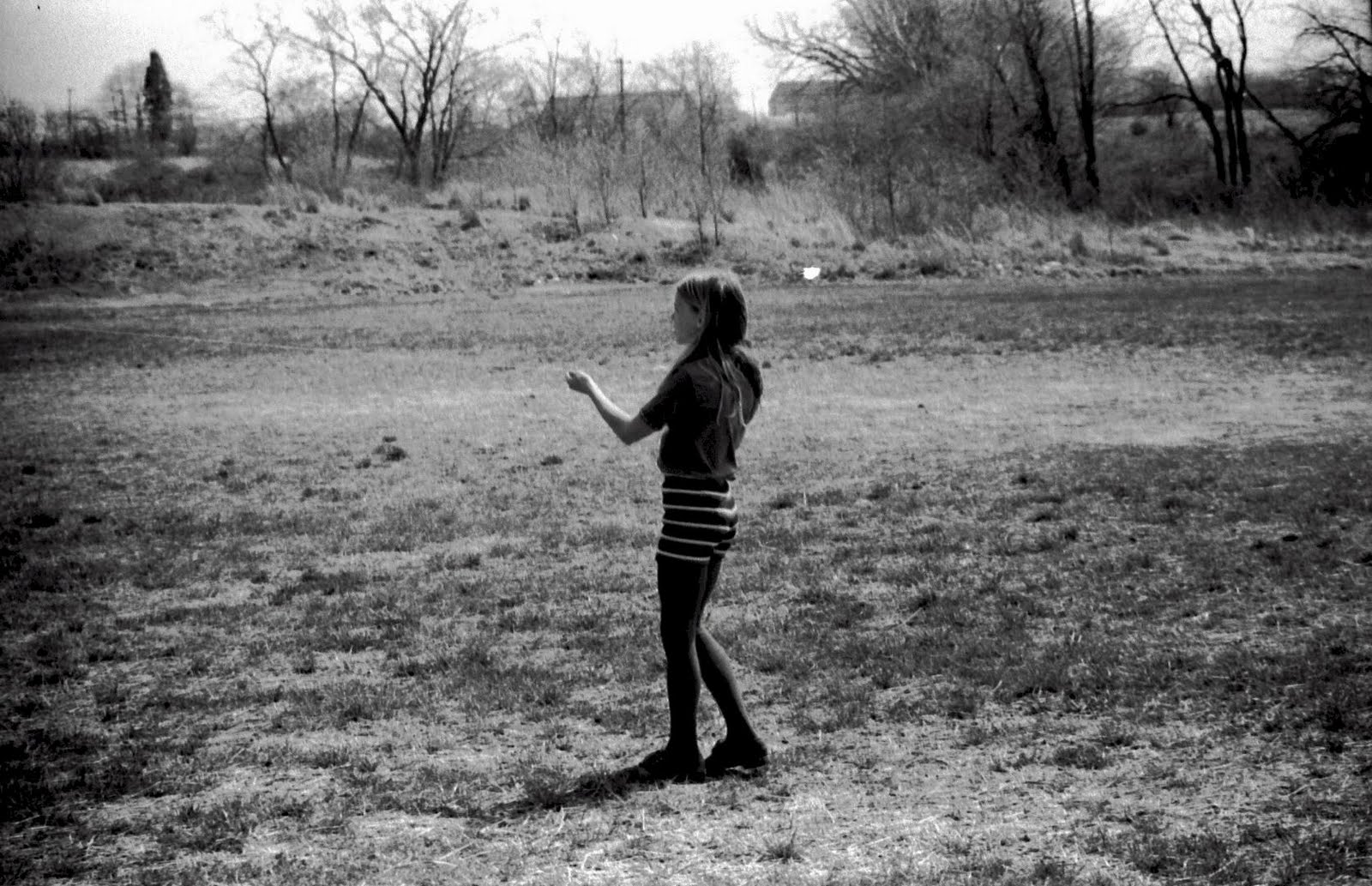 Bowie Living Flying Kites at Allen Pond, April, 1973