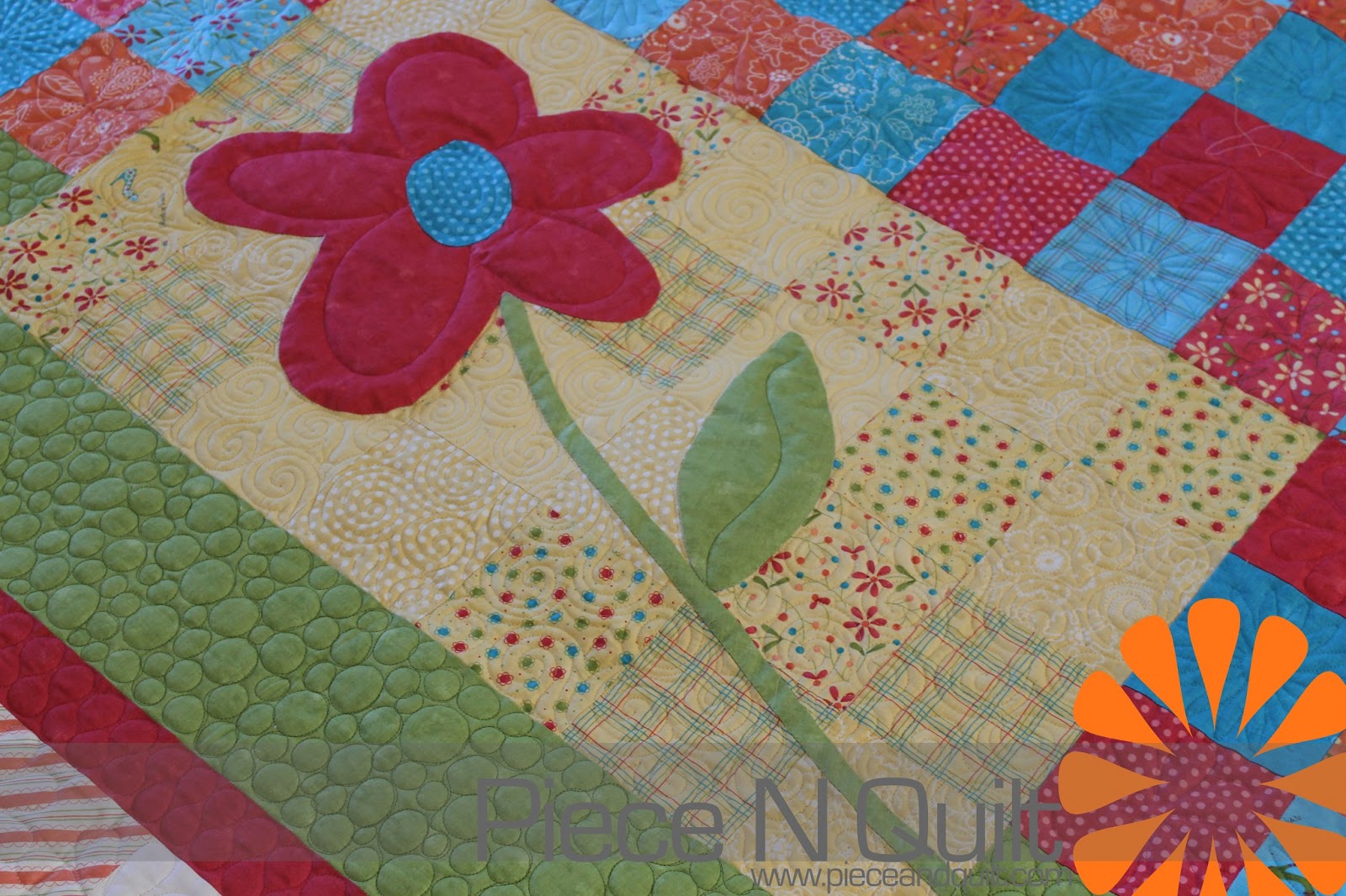 Piece N Quilt Flower Quilt Custom Machine Quilting