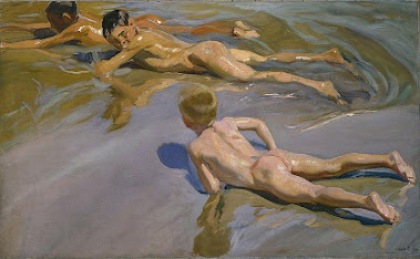 1910.- "Chicos en la playa". Pintor Joaquín Sorolla Bastida.
