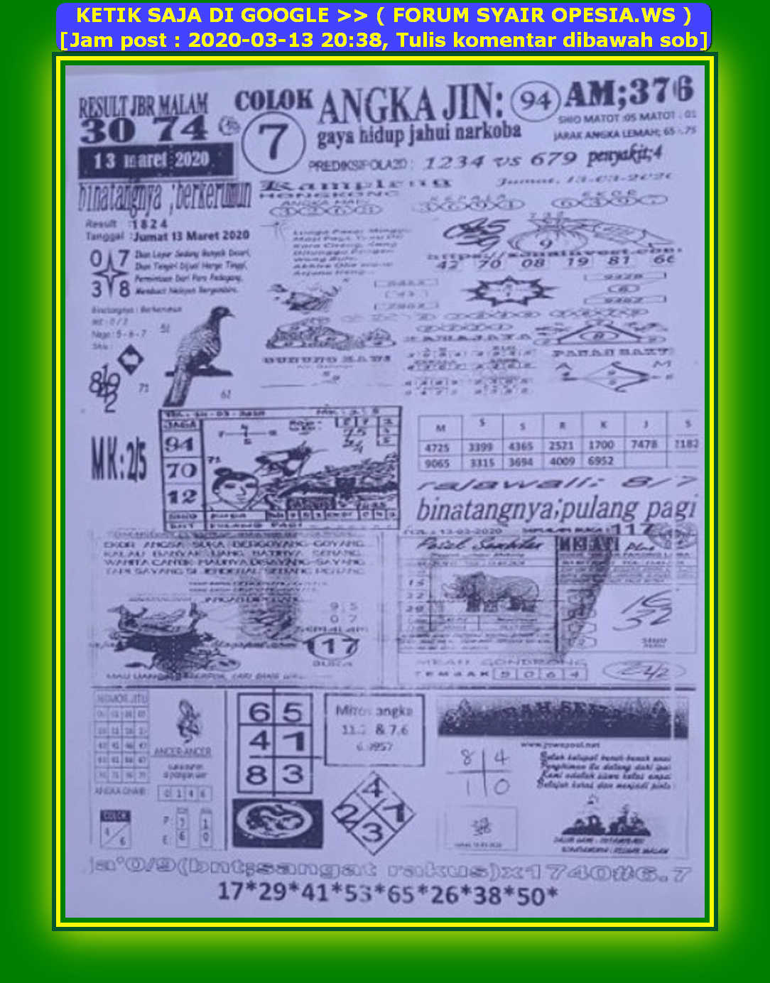 1 New Message Kode Syair Hongkong 13 Maret 2020 Forum Syair Togel Hongkong Singapura Sydney
