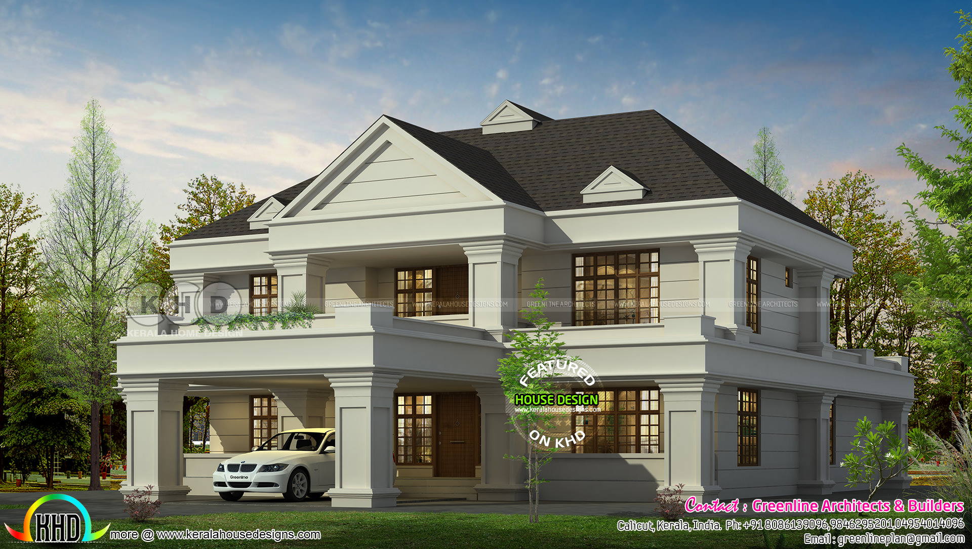 4079 Square Feet Colonial Style House In Kerala Kerala Home Design
