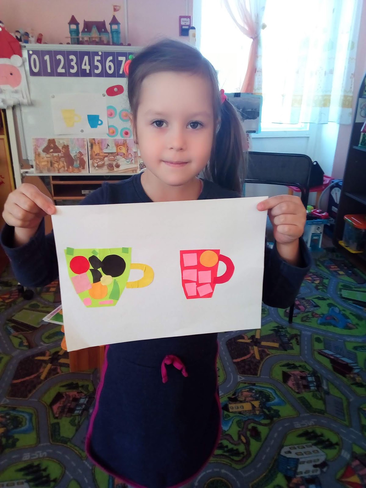 аппликация большой и маленький стаканчик