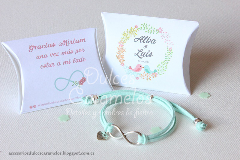 Pulseras antelina con infinitos de amistad para despedidas de soltera