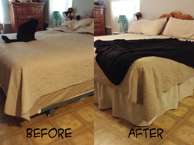 the bed Before and after
