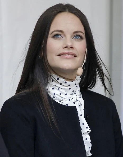 Princess Sofia wore Mayla blouse and By Malene Birger Coat and Zara blouse. Sofia wore-Saint Laurent Black Suede Babies Boots