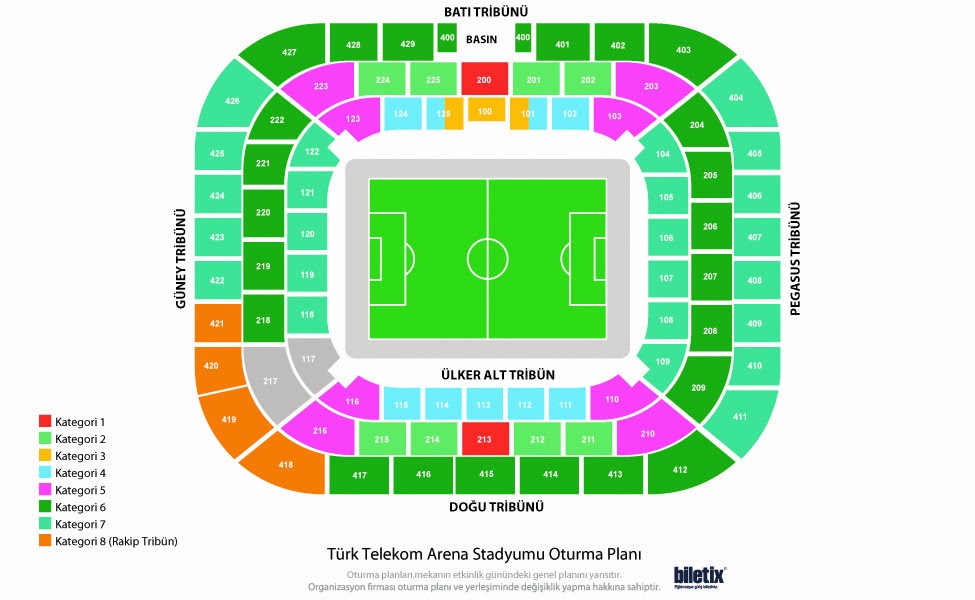 timsah arena oturma plani