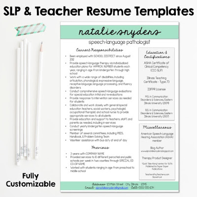 Sample slp resume cover letter