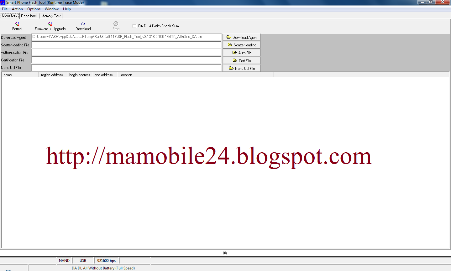 SP Flash Tool v3.1344.0.212 Without Password - Mamobile24
