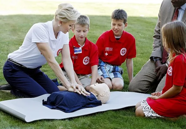 Princess Charlene of Monaco attended the launch of "World First Aid Day 2016" held at the United Nations Geneva Office