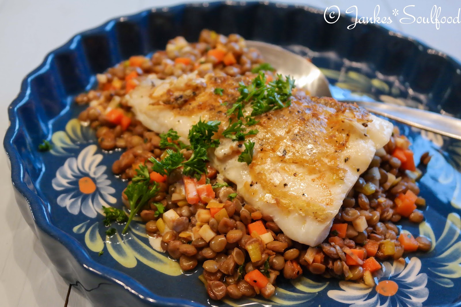 Zanderfilet auf Linsen Jankes Soulfood