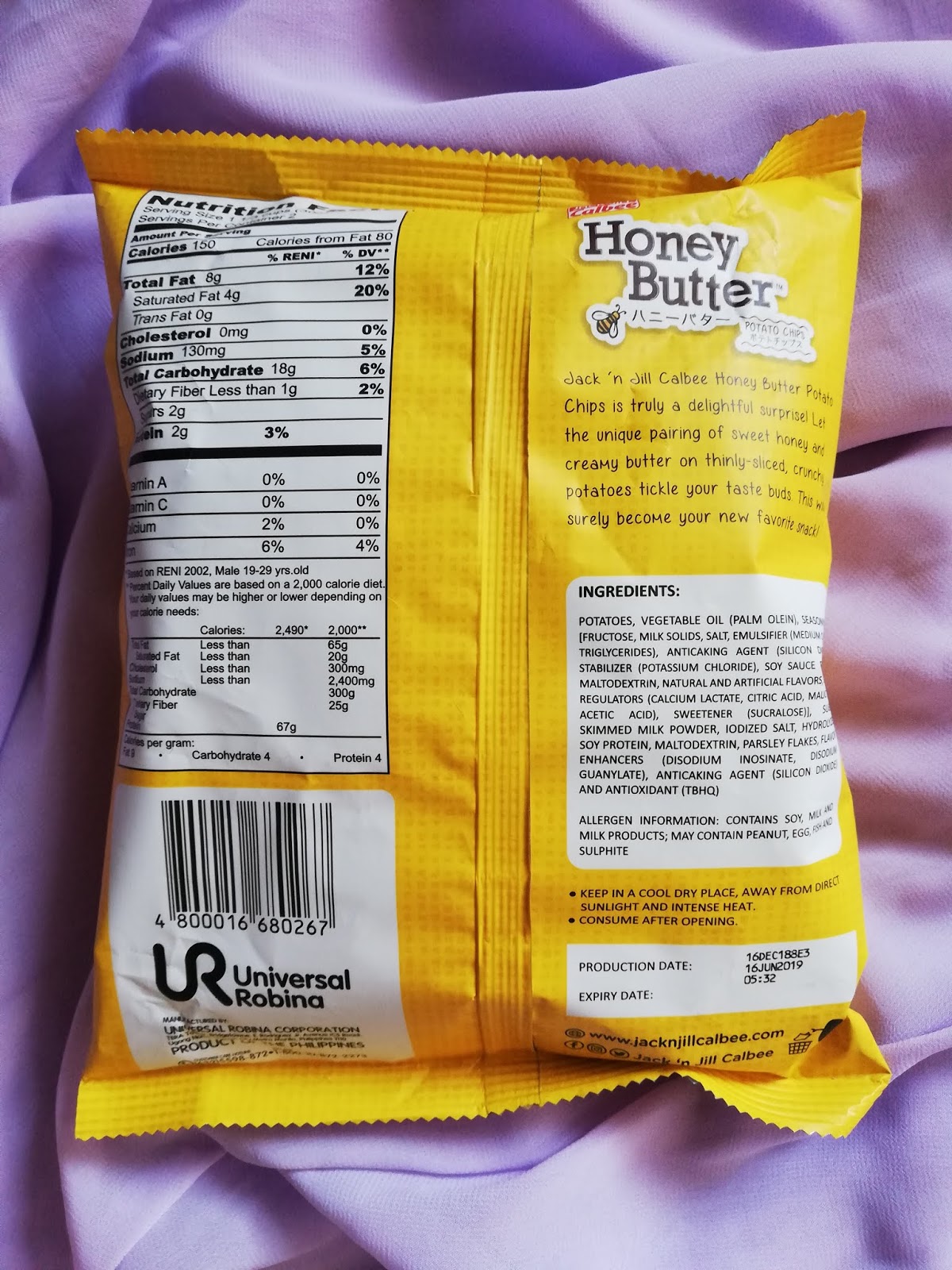 Cienanigans JACK 'N JILL CALBEE HONEY BUTTER POTATO CHIPS