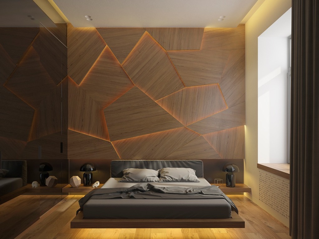 40 Desain Dinding Kayu Kamar Tidur Ciptakan Kesan Elegan Rumahku Unik