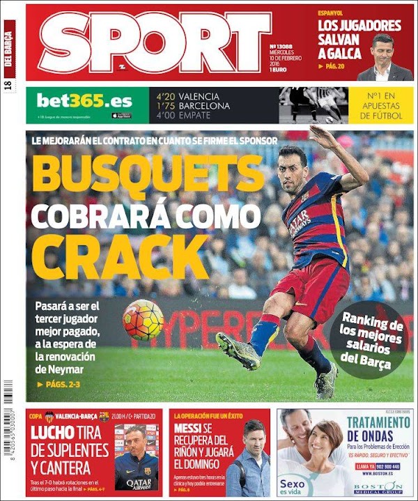 FC Barcelona, Sport: "Busquets cobrará como un crack"