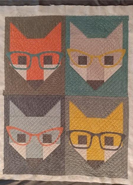 Fancy Fox quilt with organic cotton chambray