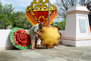 A giant replica of Torta de Argao, Argao's most popular delicacy It's more fun in Argao Cebu