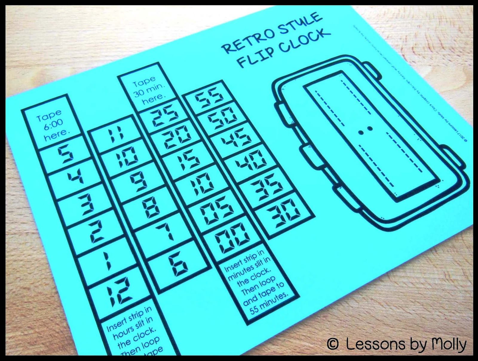 Lessons by Molly Interactive Digital Flip Clocks for Children