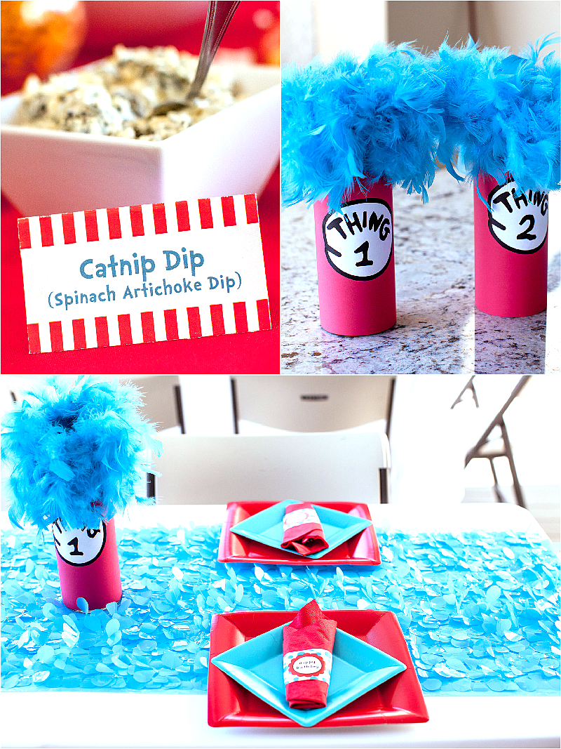 Cat in The Hat Inspired Birthday Party DIY Decorations & Printables - via BirdsParty.com