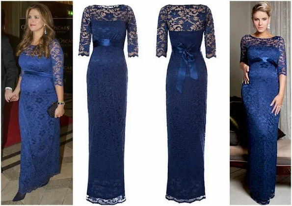 Princess Madeleine wears Tiffany Rose Amelia Lace Maternity Dress Long in Windsor Blue