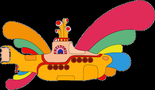 Beatles Yellow Submarine: Free Party Printables. Beatles Yellow Submarine Free Printable Image.
