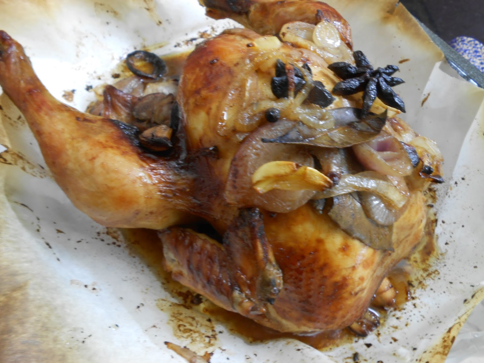 Wine roasted chicken with allspice and star anise Bake Tales