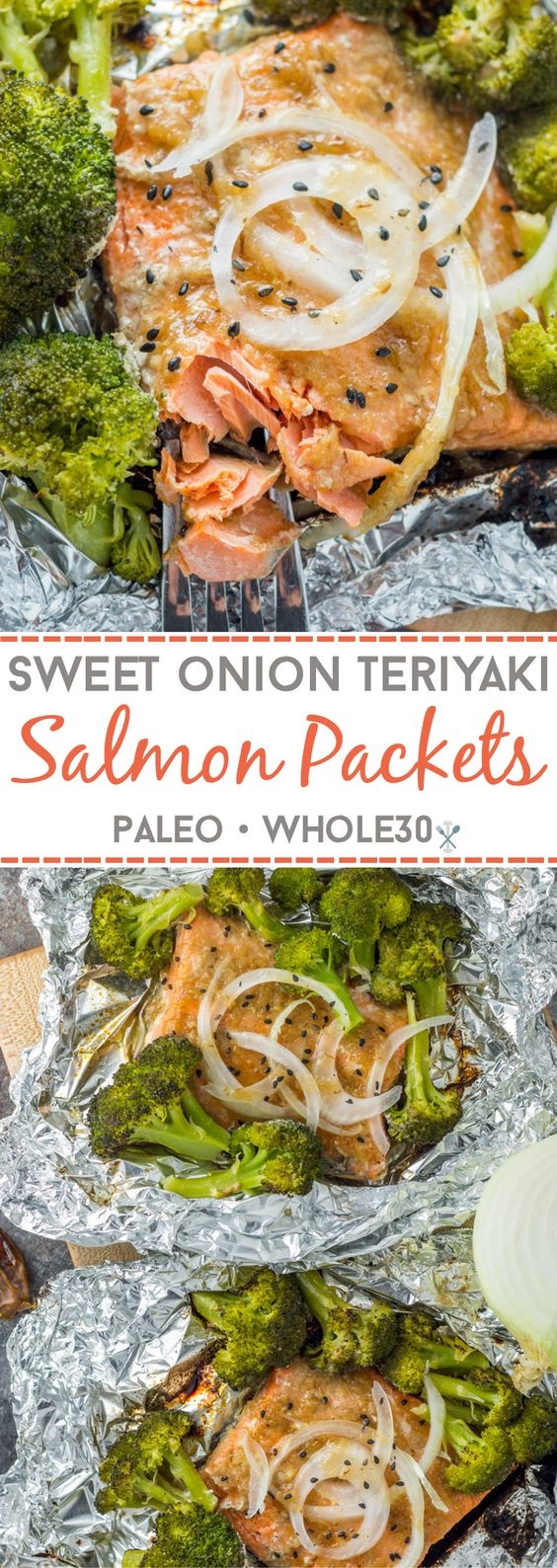 Sweet Onion Teriyaki Salmon Packets (Whole30)