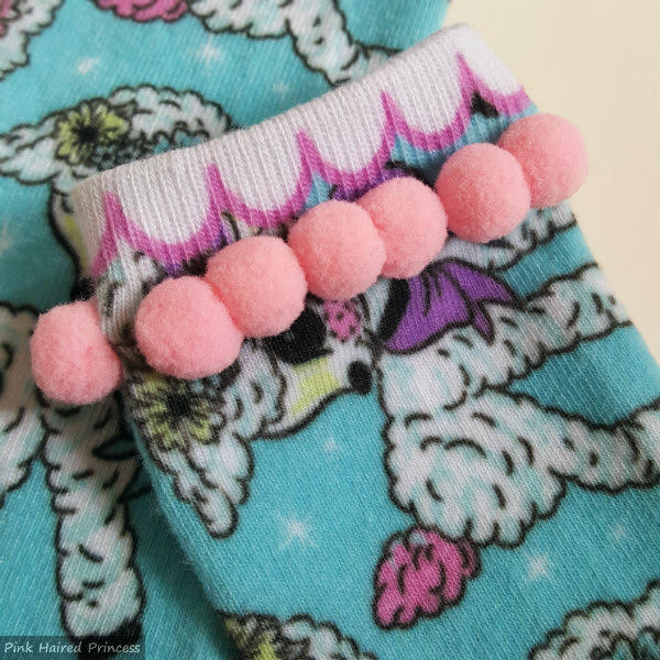 Irregular Choice pom pom trim on sock pom pom trim around top of sock