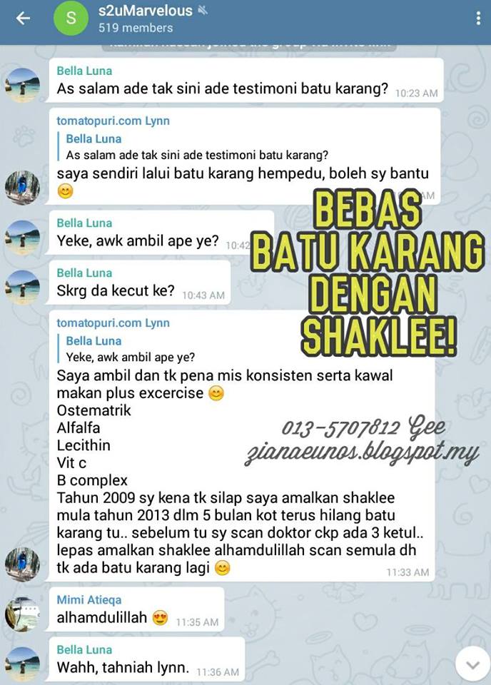 Testimoni set batu karang Shaklee