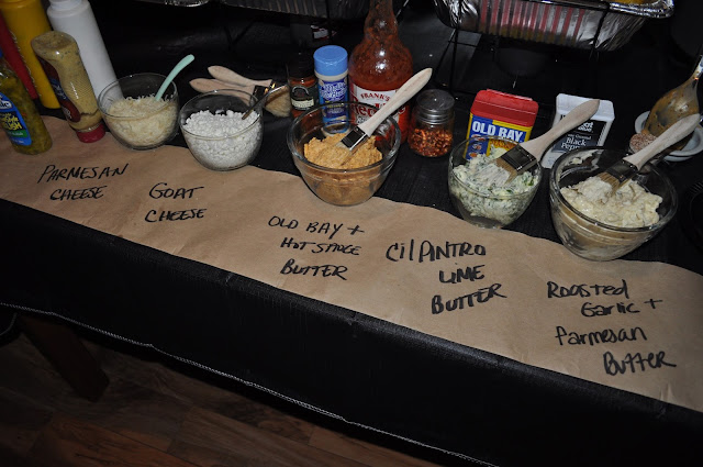 corn on the cob, corn, corn bar, infused butters, butter, toppings, birthday party