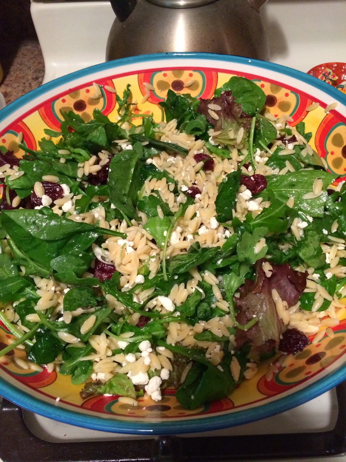 A Cozy Cup of Coffee Tri Color Orzo Salad