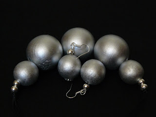 biżuteria z półfabrykatów - srebrne korale (komplet)