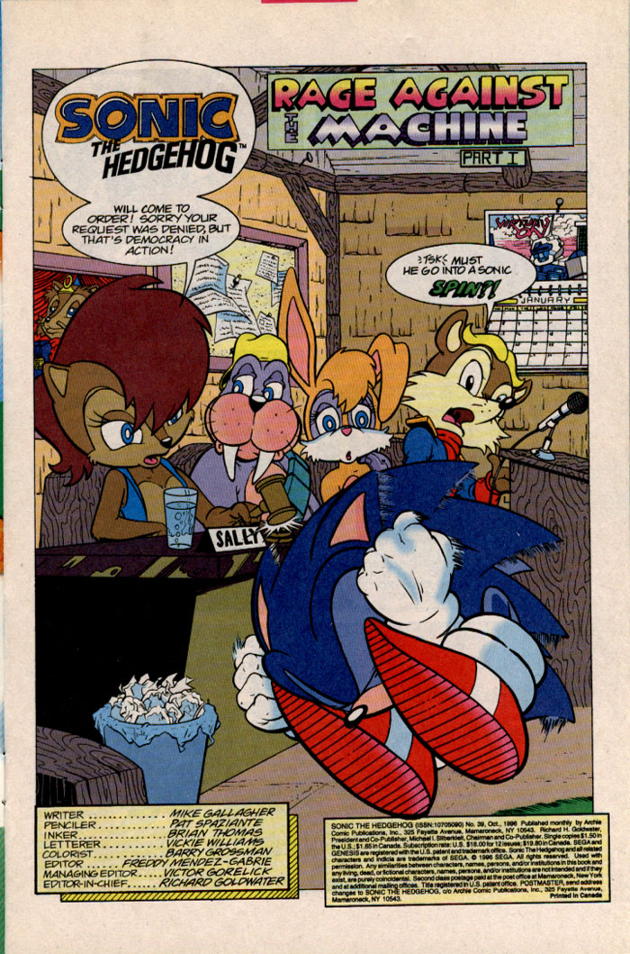 Read online Sonic The Hedgehog comic -  Issue #39 - 2