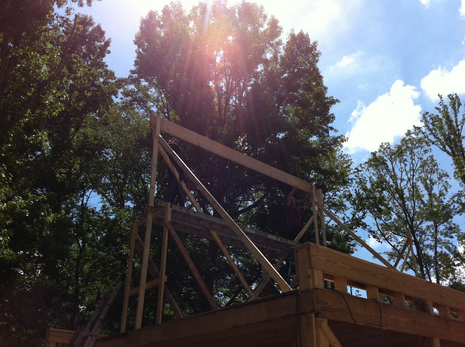 Green in Greenville Framing of the New House Continues Second Floor