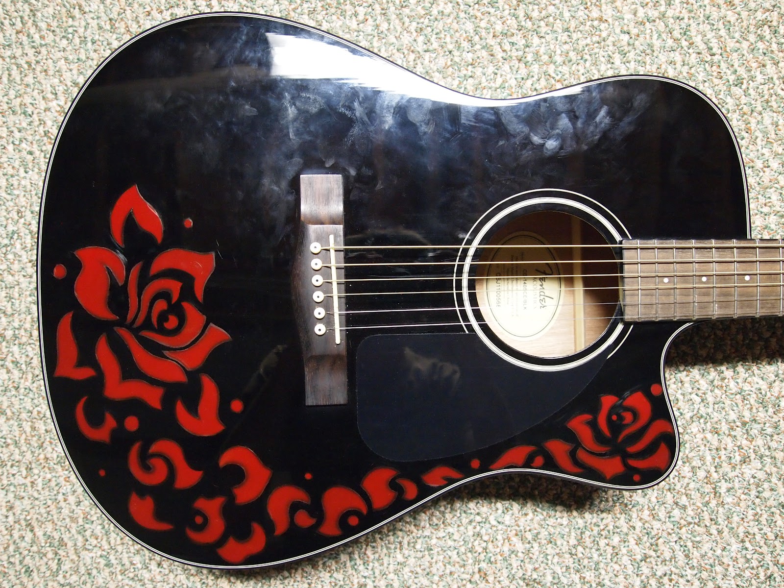 Calypso Guitar Designs Rose Fender Acoustic