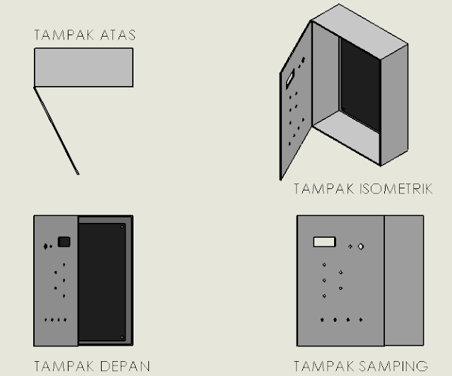 Gambar 3 19 3D Panel Kontrol (sumber : perancangan) Gambar 3 19 3D Panel Kontrol (sumber : perancangan)