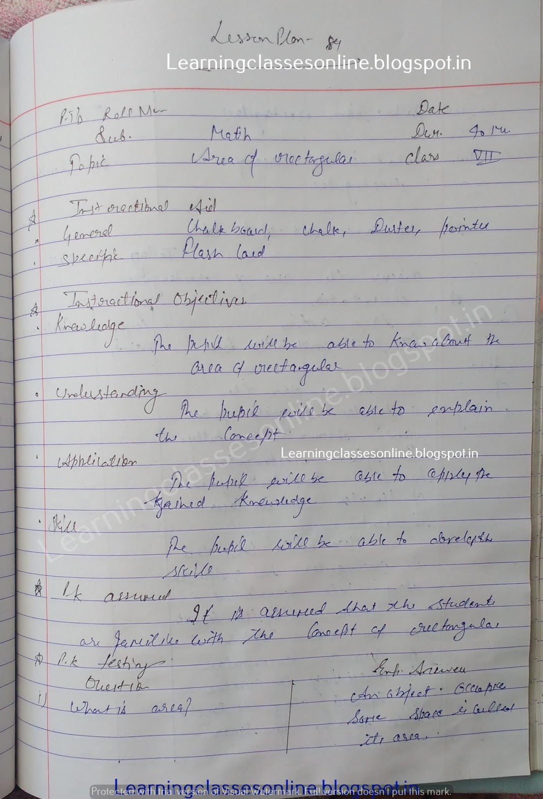 math lesson plan B.Ed and deled lesson plan for mathematics, mathematics lesson plan format for techers
