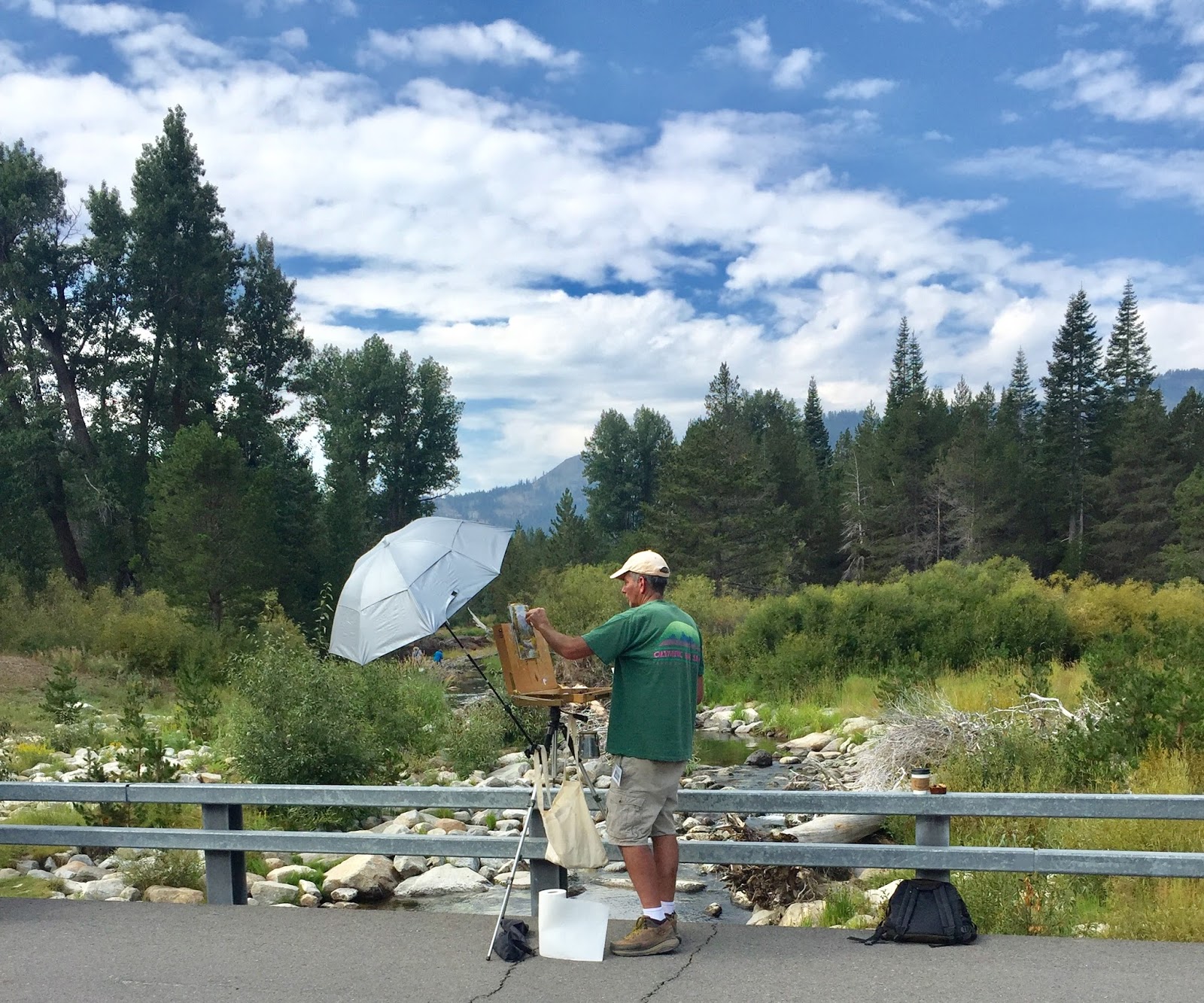Mark Bidstrup Picking a Location to Paint? "Blackwood Canyon Creek"