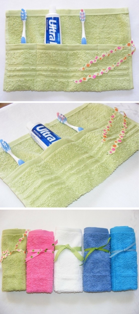 7. Terrycloth Travel Pouch - 19 DIY Projects For The Travel Obsessed