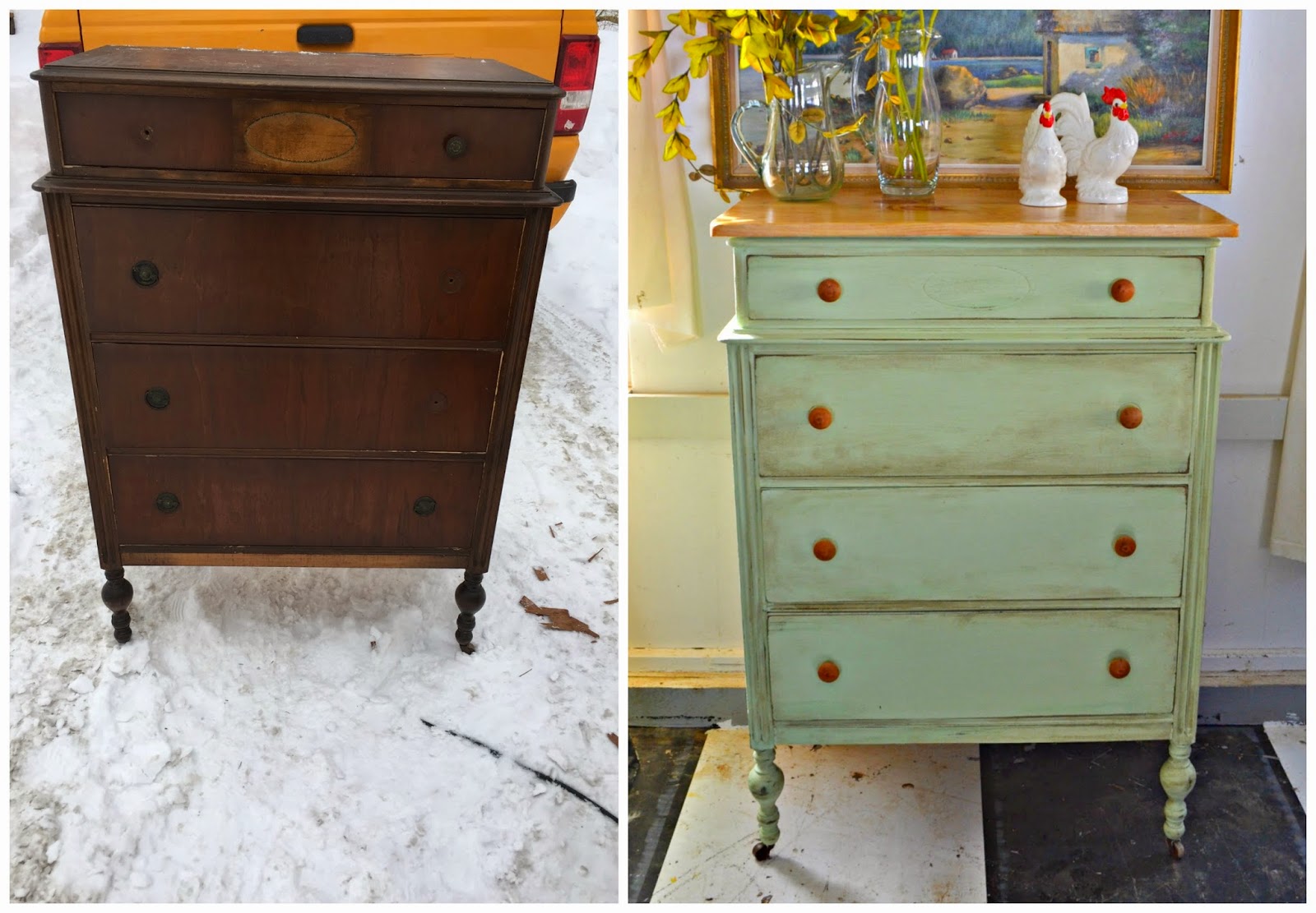 Heir and Space An Antique Tall Dresser in Mint