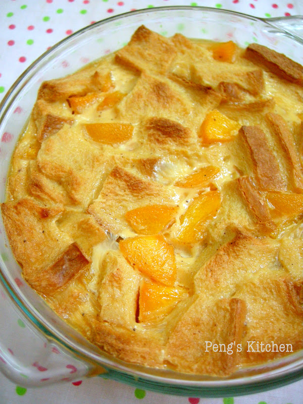 Peng's Kitchen Peach Bread Pudding