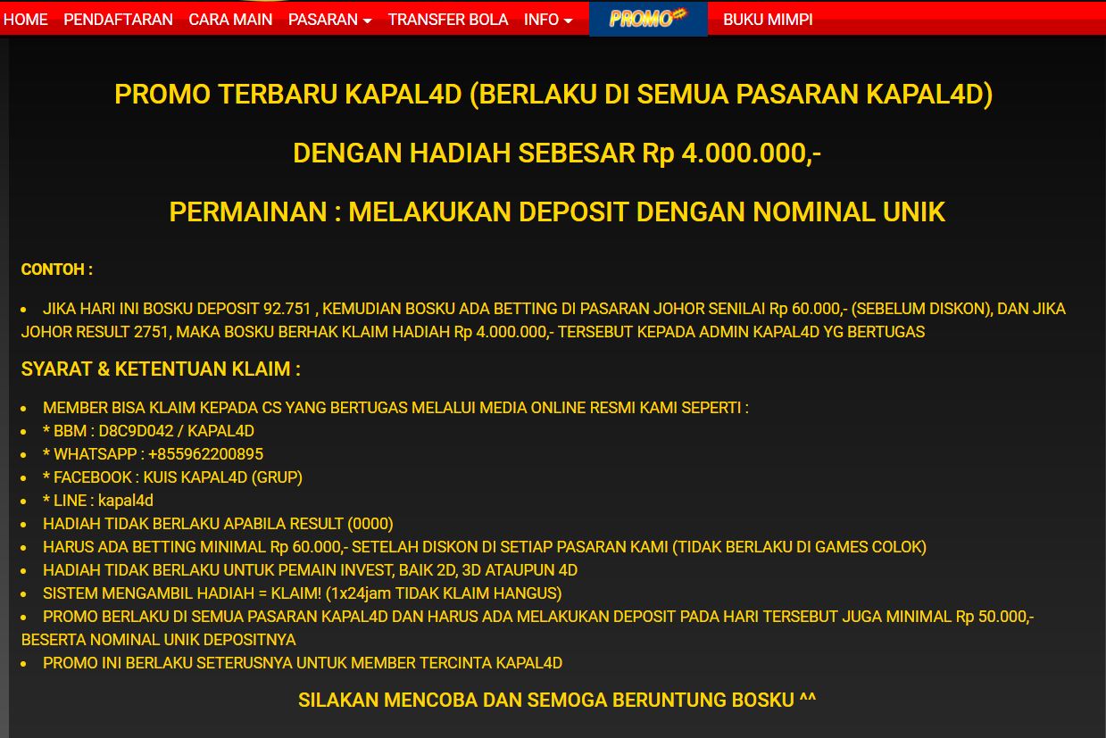 KAPAL4D | BANDAR JUDI TOGEL ONLINE TERPERCAYA PROMO%2BBARU