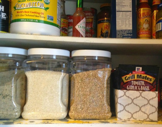 Organize in the pantry with cardboard ziptop boxes :: OrganizingMadeFun.com