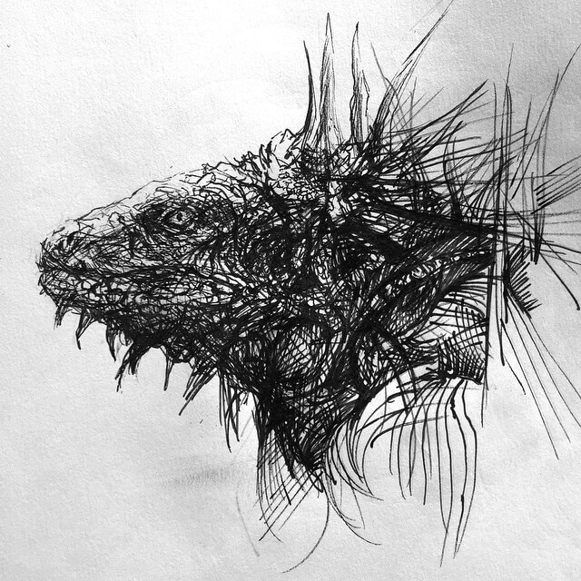 07-Iguana-Matthew-McHugh-Animal-Drawings-and-Surreal-Interpretations-www-designstack-co