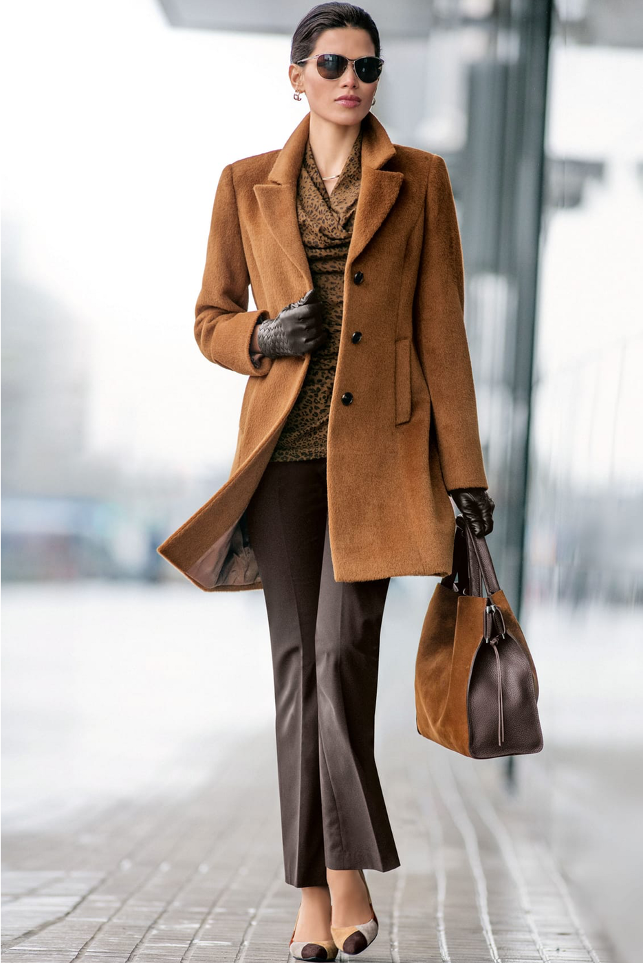 Madeleine Cognac Wool Coat