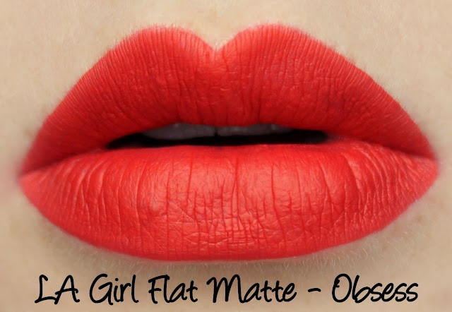 LA Girl Flat Matte Pigment Gloss - Obsess Swatches & Review