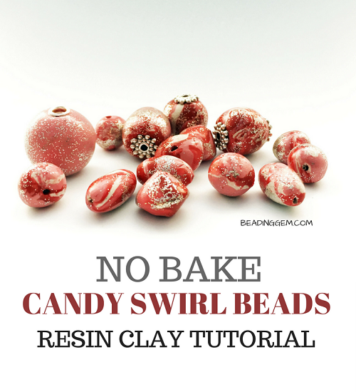 No Bake Candy Swirl Resin Clay Beads Tutorial / The Beading Gem